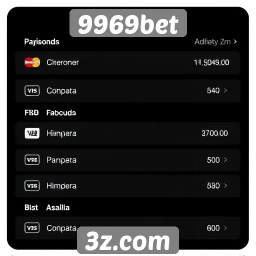 Métodos de pagamento disponíveis na 9969bet
